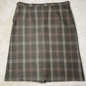 Vintage Union Made Skirt Size 16 Knee Length Plaid Polyester 1970's Women’s
